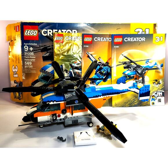 LEGO 31096 Creator 3 in 1 TWIN-ROTOR HELICOPTER, Complete, Used, See Pics/Descr. - Picture 1 of 14
